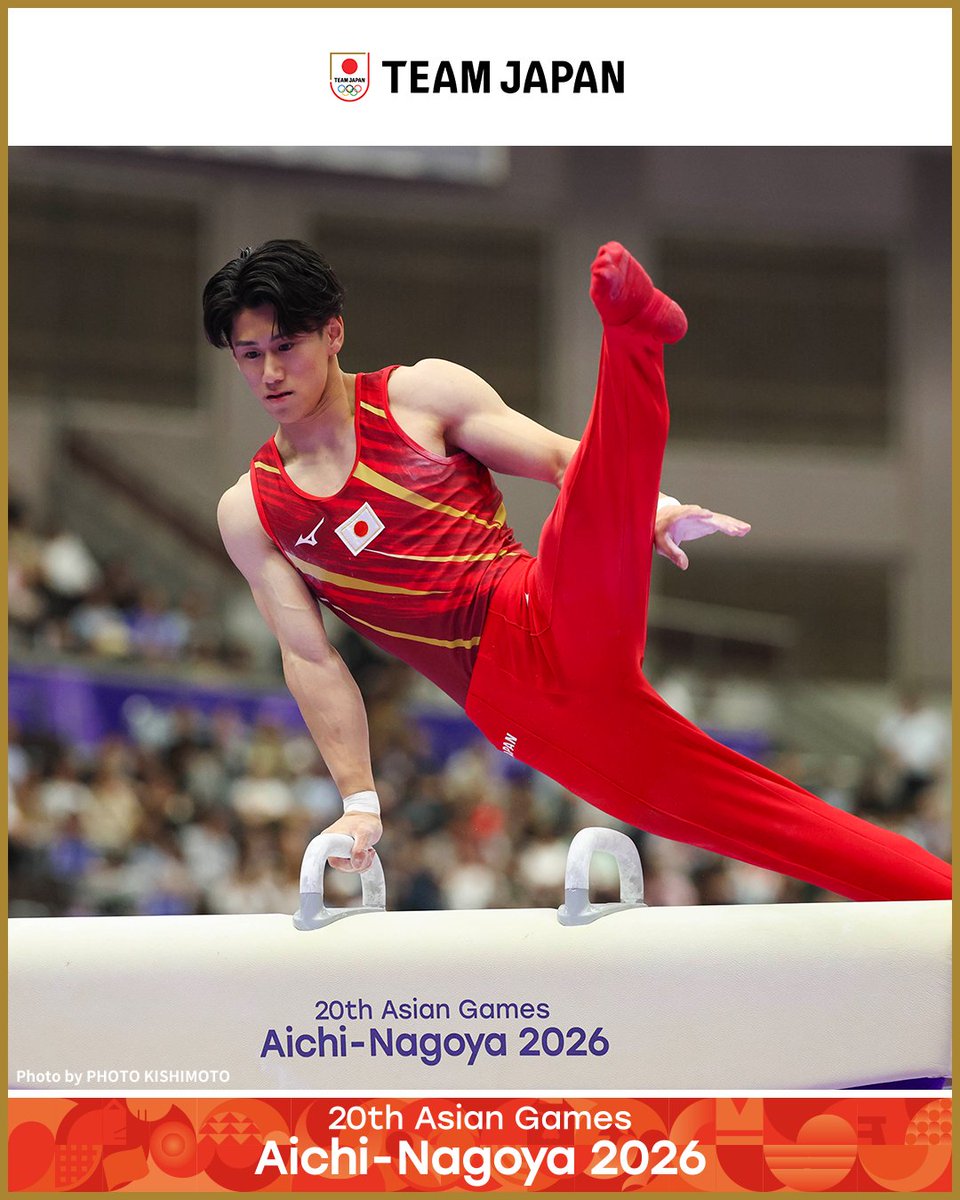 TeamJapan's tweet photo. ◤ 📸TEAM JAPAN Shots #愛知名古屋2026 ◢

🤸体操競技
【男子種目別鉄棒】
2位 岡慎之助 選手 🥈

【男子種目別平行棒】
2位 岡慎之助 選手 🥈

【男子種目別つり輪】
2位 金田希一 選手 🥈

【男子種目別ゆか】
3位 築山翔馬 選手 🥉

【男子種目別あん馬】
3位 橋本大輝 選手 🥉

男子の体操競技が全て終了🇯🇵
種目別では5つのメダルを獲得し、個人総合と団体総合を合わせて、男子は8つのメダルを獲得しました✨

@GymnasticsJapan
#TEAMJAPAN #ともに一歩踏み出す勇気を

愛知・名古屋アジア大会はTBS ▶︎ @TBS_TV_S1