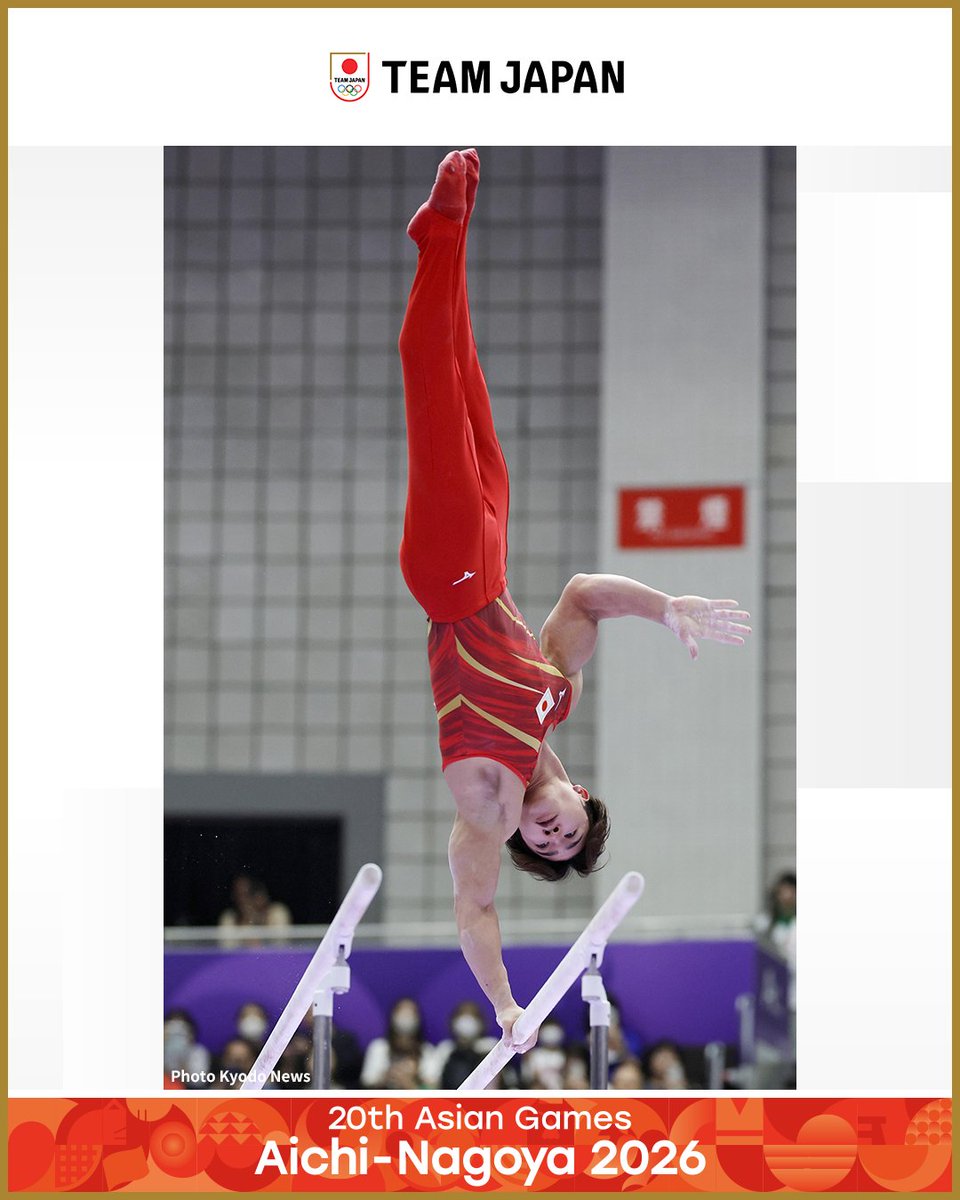 TeamJapan's tweet photo. ◤ 📸TEAM JAPAN Shots #愛知名古屋2026 ◢

🤸体操競技
【男子種目別鉄棒】
2位 岡慎之助 選手 🥈

【男子種目別平行棒】
2位 岡慎之助 選手 🥈

【男子種目別つり輪】
2位 金田希一 選手 🥈

【男子種目別ゆか】
3位 築山翔馬 選手 🥉

【男子種目別あん馬】
3位 橋本大輝 選手 🥉

男子の体操競技が全て終了🇯🇵
種目別では5つのメダルを獲得し、個人総合と団体総合を合わせて、男子は8つのメダルを獲得しました✨

@GymnasticsJapan
#TEAMJAPAN #ともに一歩踏み出す勇気を

愛知・名古屋アジア大会はTBS ▶︎ @TBS_TV_S1