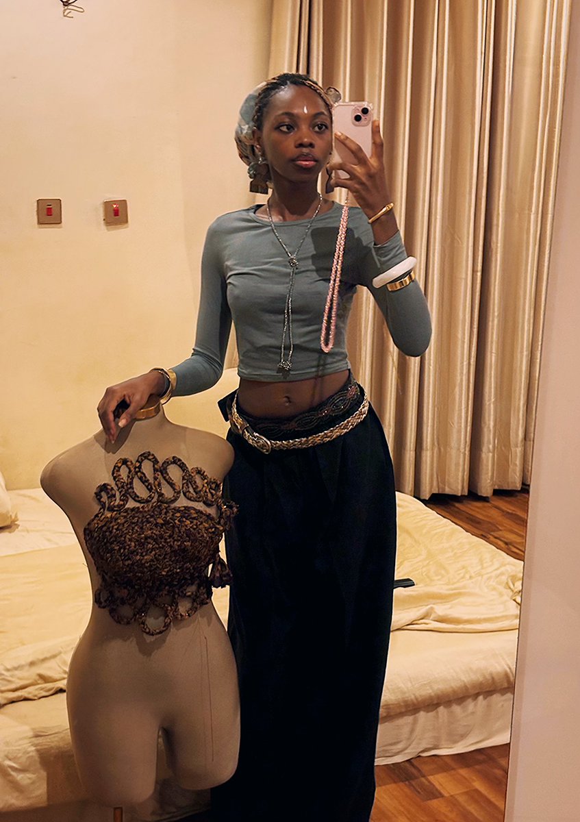 Qivaszn's tweet photo. Rocking my handmade African wearable art is so satisfying. 🤎 https://t.co/MQXMvOfHtd