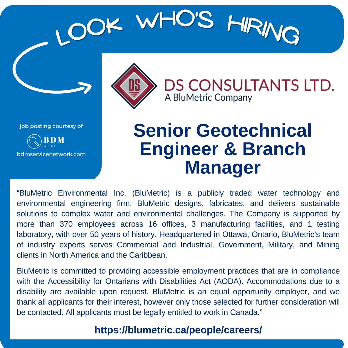 jobsfrombdm's tweet photo. π #JobAlert π¨π¦
Senior Geotechnical Engineer & Branch Manager ποΈ
π Ottawa, Ontario
β DS Consultants (Division of BluMetric)
π For the job description and to apply, visit π https://t.co/g0u8Mif2qb
#OntarioJobs #OttawaJobs #GeotechnicalEngineer #SeniorGeotechnicalEngineer #BranchManager #PEng #GeotechnicalEngineering #CivilEngineering #EngineeringLeadership #ConsultingEngineering #MaterialsTesting #ProjectManagement #BusinessDevelopment #CanadaJobs #OpportunityAlert #Hiring #HiringAlert #Jobs #Careers #HiringNow #NowHiring