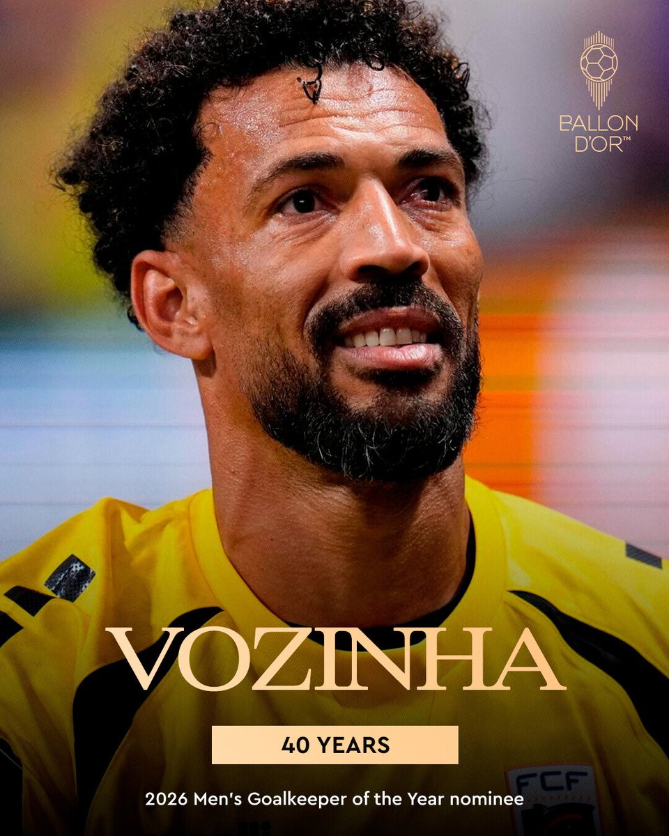 ballondor's tweet photo. GOLDEN VETERANS ✨ These are the oldest nominees for the 2026 Ballon d'Or awards ➡️

🇨🇻 Vozinha (40)
🇦🇷 Lionel Messi (39)
🇫🇷 Wendie Renard (36)

Do you know who the others are? 🤔 Discover the full ranking ➡️ https://t.co/9KjSF9zXQn

#ballondor https://t.co/WevEvfpAMn