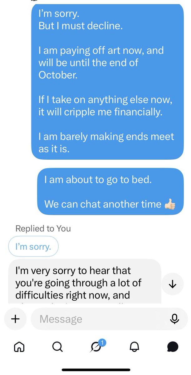 Know_That_Guy's tweet photo. THIS, here, is the reason I am extremely cautious when I get a follow from an artist.
Constant harassment and not taking no for an answer.
I wonโt stand for it!
I am a โpromoterโโฆ.
Do not follow me if youโre expecting me to commission.
#digitalartists #know_that_guy #promoter https://t.co/ym4OueUqMl