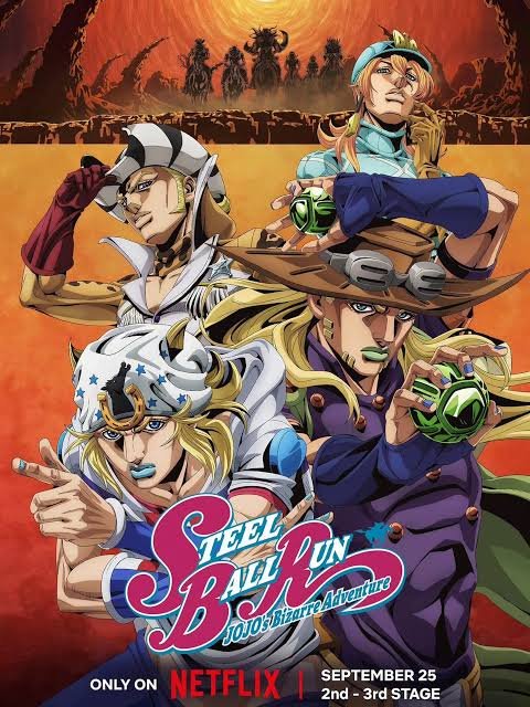 MarcWinslow's tweet photo. ¡Ya está disponible el inicio de la segunda parte de Steel Ball Run en @NetflixLAT donde me encargo de la dirección del doblaje! 

Espero que les guste 🏇👨‍🦽🔥🟢 https://t.co/792choQBuz