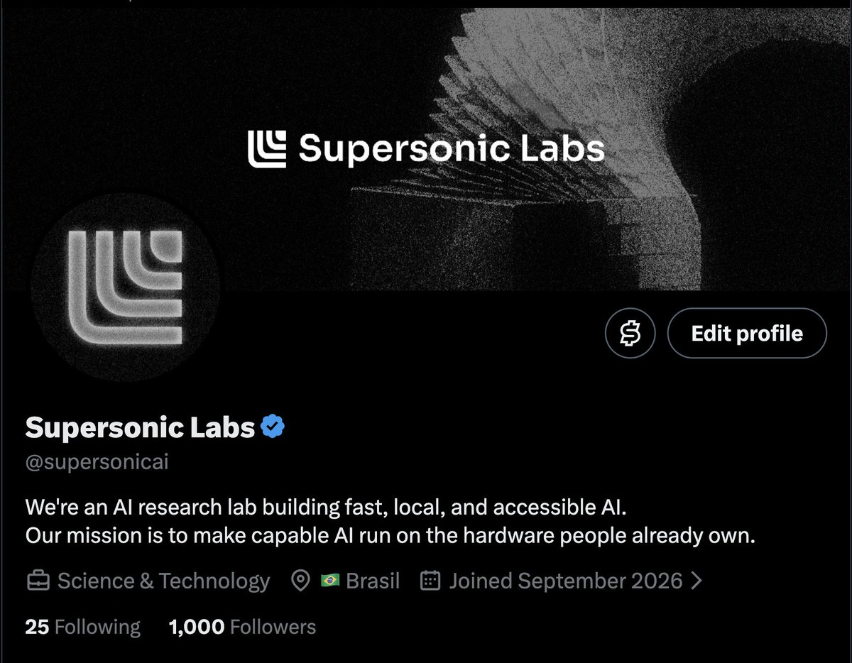 supersonicai's tweet photo. Uh oh... We weren't expecting this! :D

Thank you so much, everyone!! <3

Soon, we'll be making our model open source so everyone can run it on their own computers!

Our mission is to bring high-quality AI to YOUR machine, the one you ALREADY HAVE!

tmj https://t.co/LEPB8Y5B72