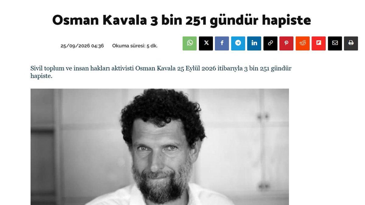 OrhanaAydin's tweet photo. Canın mı sıkılıyor? 

Mutlu olacak küçük detayları aklına getir. Örneğin Osman Kavala'nın 3 bin 251 gündür hapiste olduğunu... https://t.co/itofe5hyyN