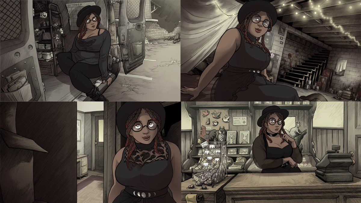 blacktabbygames's tweet photo. Kaneeka Forsyth's life is wasting away running the general store in her dying hometown, her vet school dreams shattered by the sudden death of a parent.

Maybe one day you'll help her work up the courage to take her life back.

Or maybe the two of you will be stuck there together https://t.co/oxsean7Boj