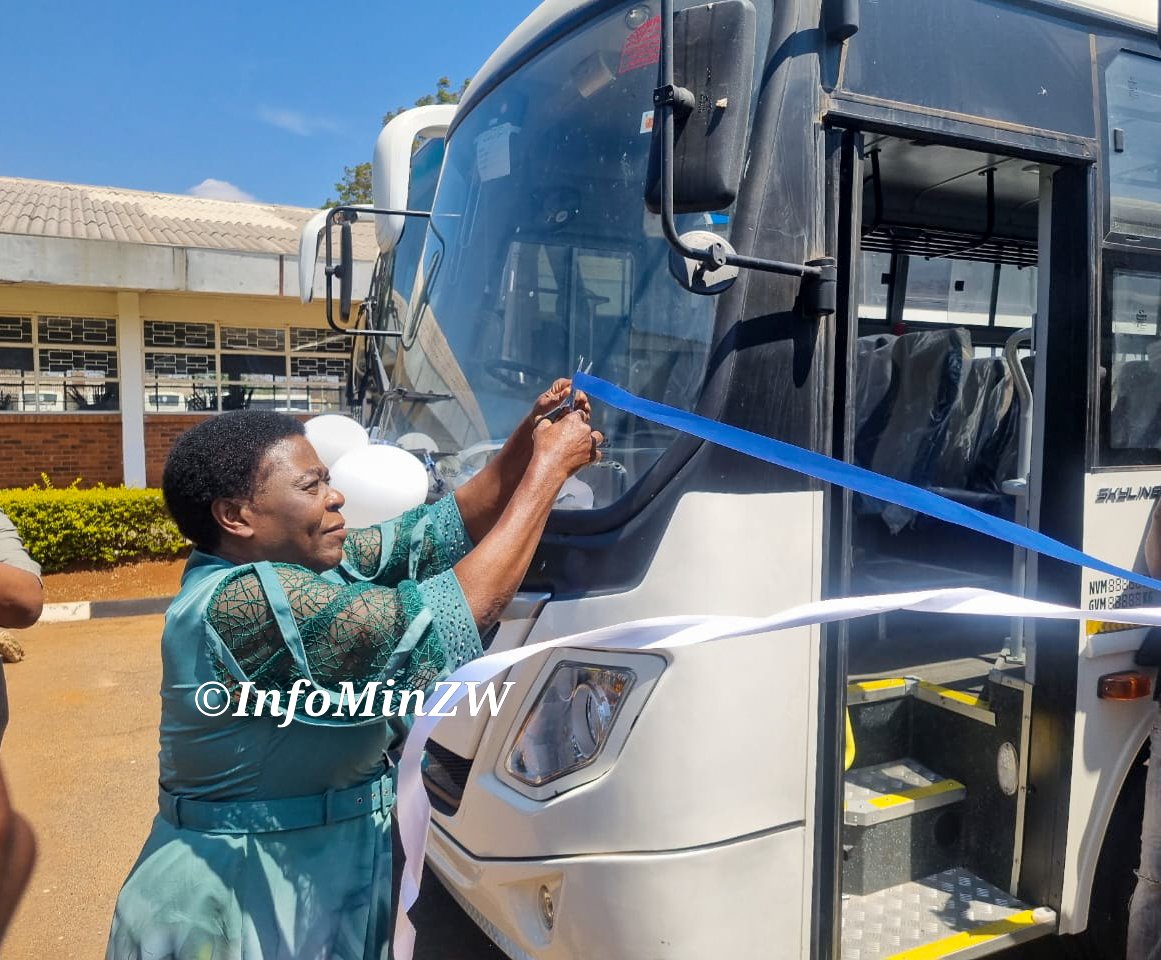 InfoMinZW's tweet photo. 25/09/26

Bulawayo Minister of State Hon. Judith Ncube commissioned seven new Public Service Commission buses, two 63-seaters and five 34-seaters, to ferry civil servants. The fleet is part of Government's non-monetary benefits to improve welfare, ease commuting costs and boost punctuality under Vision 2030, with the buses set to cover seven routes including Mbundane-Nketa-Tshabalala Extension, Pumula-Pelandaba, Entumbane-Rio, Mahatshula-Cementside, Queenspark-Richmond, Montrose-Newton West, and Sunninghill-Hillside-Burnside.