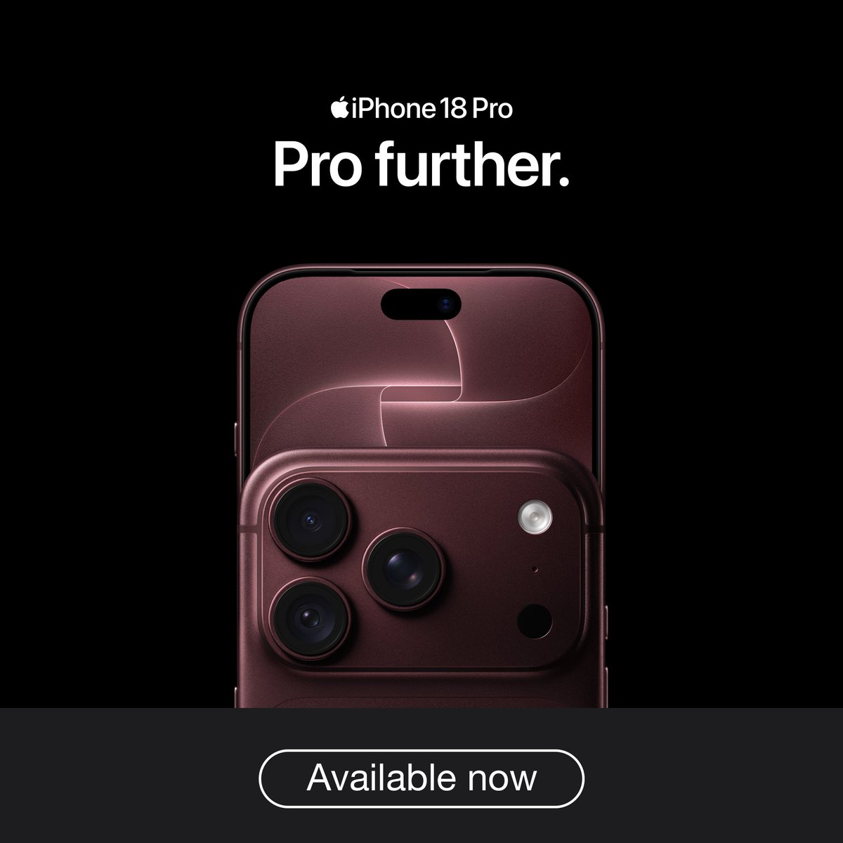 RedingtonAfr's tweet photo. iPhone 18 Pro. 

The ultimate performance and camera of any iPhone, with exceptional battery life. 
(Up to 43 hours refers to iPhone 18 Pro Max. Battery life varies by use and configuration.)