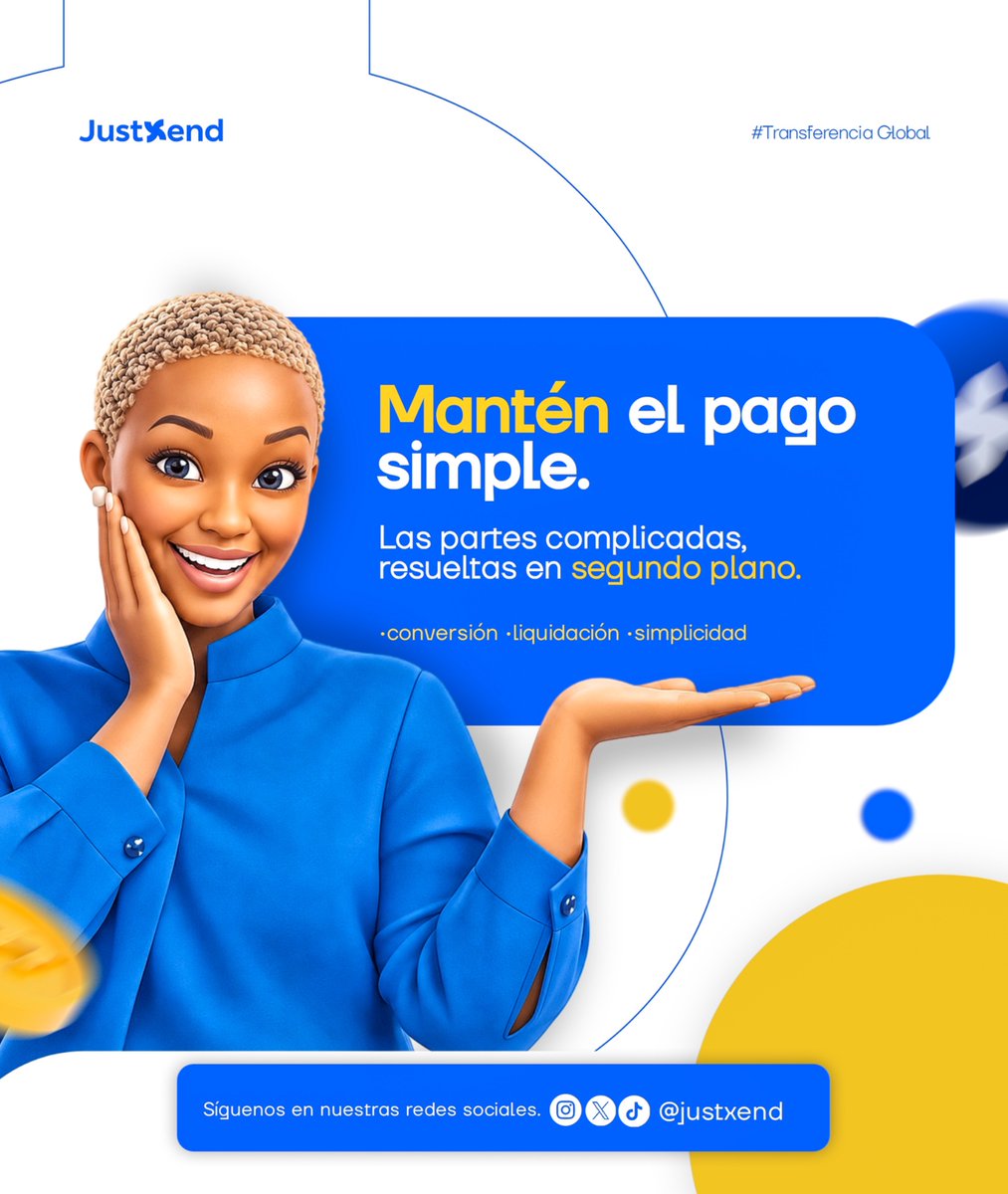 JustXendLATAM's tweet photo. Un pago debería sentirse sencillo desde el momento en que pulsas
“Enviar”⚡
Sin pasos innecesarios. Sin tener que pensarlo dos veces. JustXend se encarga del resto.🚀 https://t.co/iKyaMUioPn