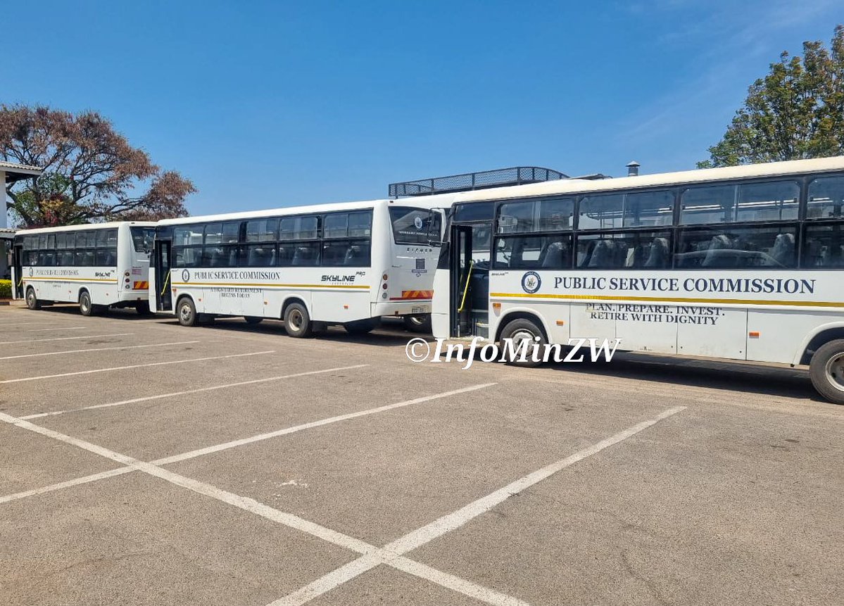 InfoMinZW's tweet photo. 25/09/26

Bulawayo Minister of State Hon. Judith Ncube commissioned seven new Public Service Commission buses, two 63-seaters and five 34-seaters, to ferry civil servants. The fleet is part of Government's non-monetary benefits to improve welfare, ease commuting costs and boost punctuality under Vision 2030, with the buses set to cover seven routes including Mbundane-Nketa-Tshabalala Extension, Pumula-Pelandaba, Entumbane-Rio, Mahatshula-Cementside, Queenspark-Richmond, Montrose-Newton West, and Sunninghill-Hillside-Burnside.