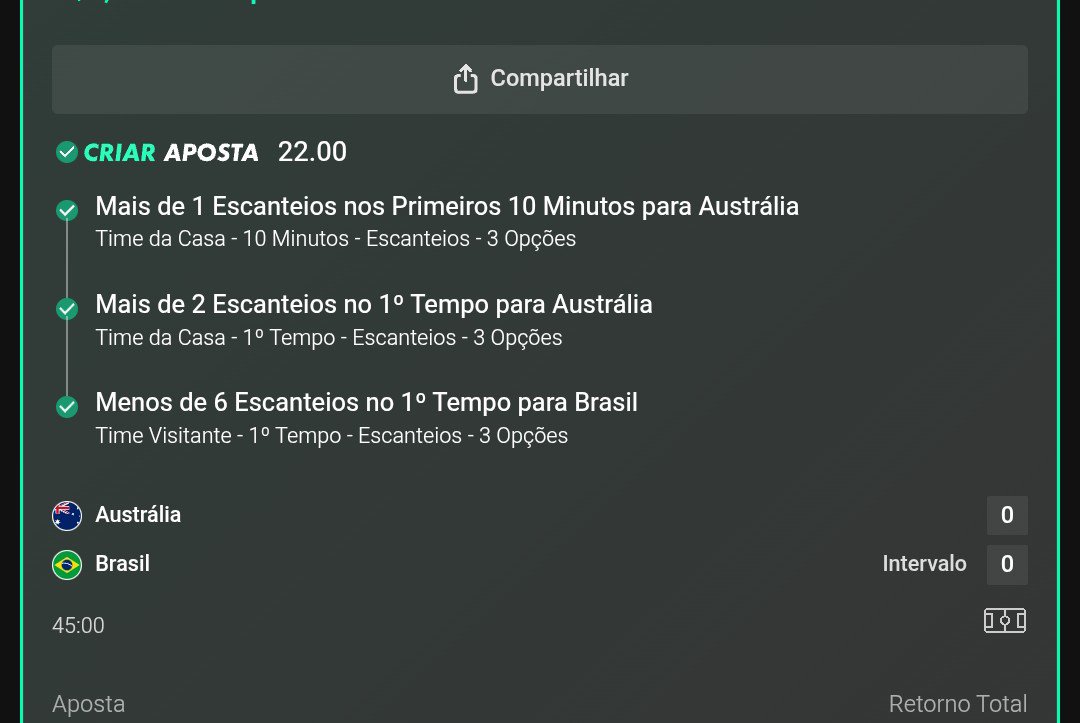 v7rlq's tweet photo. @stktipster +1,5 estava 0dd 15, eu corri o risco de adicionar outras seleção para participar da promoção dos créditos. https://t.co/iupkztRBFX