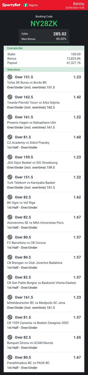jona15107's tweet photo. @Megzy_Tips NY28ZK

@Megzy_Tips 15//15 Basketball 🏀 Edit 🧑🏻‍💻

Don't miss 🧘🏻‍♂️💵🧘🏻‍♂️ https://t.co/K2ULvWEa2u