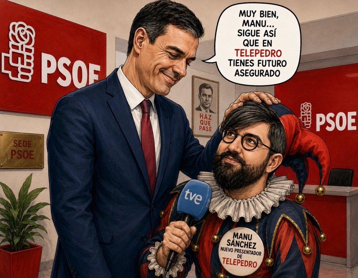 odelvaltorre's tweet photo. @_ManuSanchez_ @16escalones @PerroAndaluzTVE @La1_tve No eres más que un bufón sin cerebro que plagia a sus compañeros de profesión para suplir tu nula gracia y creatividad. Esclavo de la corte de tu amo Sánchez a quien sirves con canina lealtad cuál mamporrero sarnoso que eres. @_ManuSanchez_ eres un puerco patan apesebrado. Penoso https://t.co/Gqf8E8mAVw