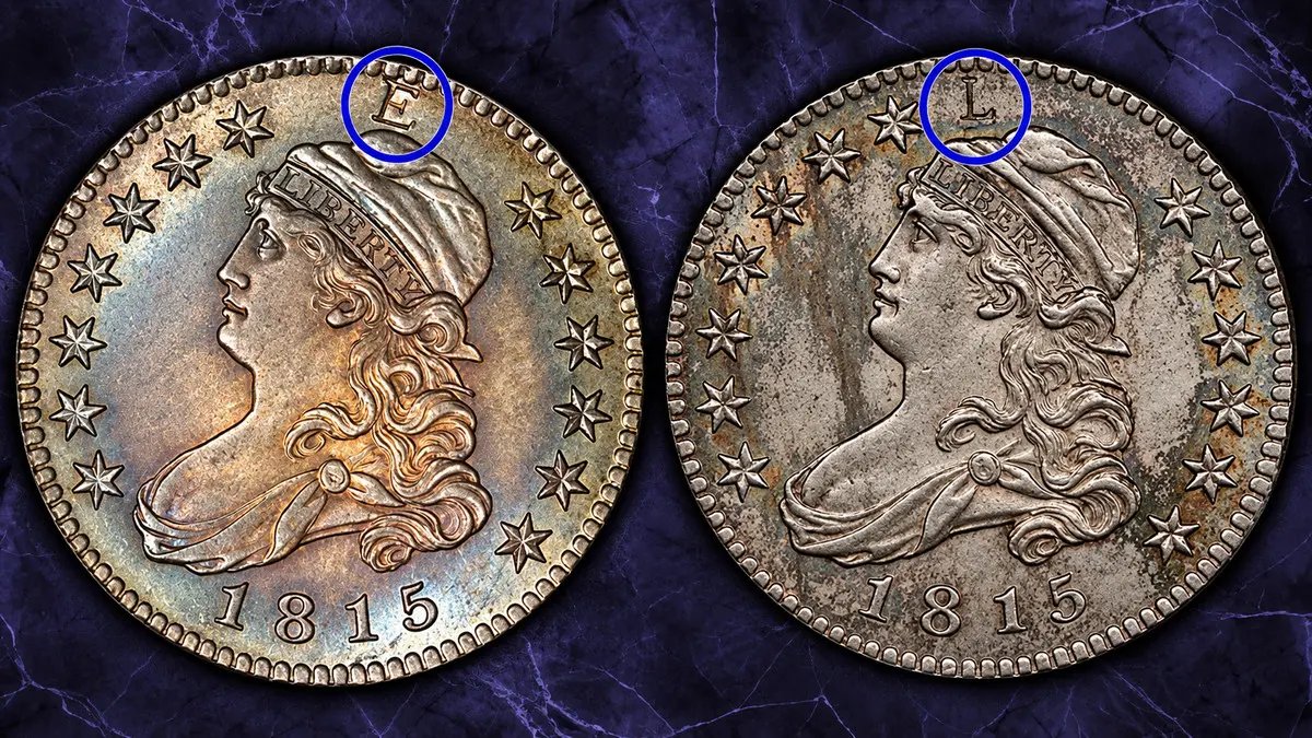 elitecoingroup's tweet photo. Two tiny letters. Four coins. 145 years without an answer. 🔍

Somebody punched an "E" or an "L" above Liberty's head on a small group of Capped Bust quarters, and nobody has ever found a record saying who did it or why.

There are four known combinations: 1815 "E," 1815 "L," 1825 "E," and 1825 "L."

What makes it strange:

🪙 The picking looks deliberate. Every 1815 quarter came from a single die marriage, but for 1825, current cataloging puts the counterstamps only on the B-2 marriage, not B-1 or B-3.

🪙 The coins weren't spent. Most survivors grade XF or better, which suggests they were stamped early and then kept.

🪙 They appear suddenly. The earliest documented auction appearance is an 1815 "L" in a George Massamore sale on August 31, 1881, and more examples turned up in 1882 and 1883.

That timing is the new angle. Researcher Karl Moulton pointed out that William DuBois, a Philadelphia Mint assayer and curator of the Mint Collection, died in July 1881, just weeks before the first one surfaced. Coincidence? No document ties DuBois to the coins, so it remains speculation.

The leading theories:

⛪ Voting counters in a religious split. A 2004 John Reich Journal article by Ted McAuley proposed that the Harmony Society at Economy, Pennsylvania used them during its 1832 schism, with "E" for the Economites and "L" for Count de Leon's followers.

📚 School prizes. Walter Breen suggested in 1982 that academies awarded them, with "E" for English and "L" for Latin.

⚖️ Weight marks. A 1921 idea held that "L" meant Light, but weight comparisons haven't supported it.

Each theory explains part of the puzzle. None comes with proof.

The market no longer treats them as damage. PCGS began giving them numerical grades in August 2019. An NGC MS66 1815 "E" from the Madison Collection sold at Heritage for $35,937.50 in January 2008.

The answer might still be in an old newspaper or archive, waiting for the right search.