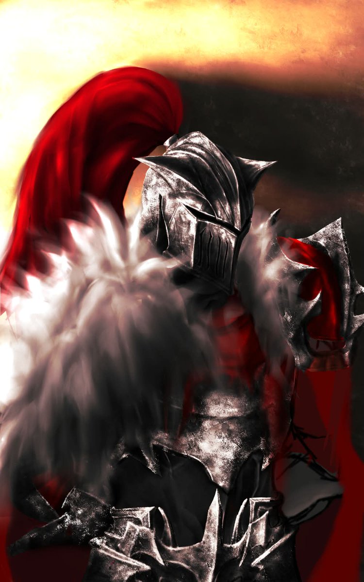 shadowduck89's tweet photo. Drawing of @miow0012  's nightreign oc!! The armor is super duper cool and I just had to draw them!! "The Coward" (go follow her ^^) https://t.co/QBuggG6Aq8