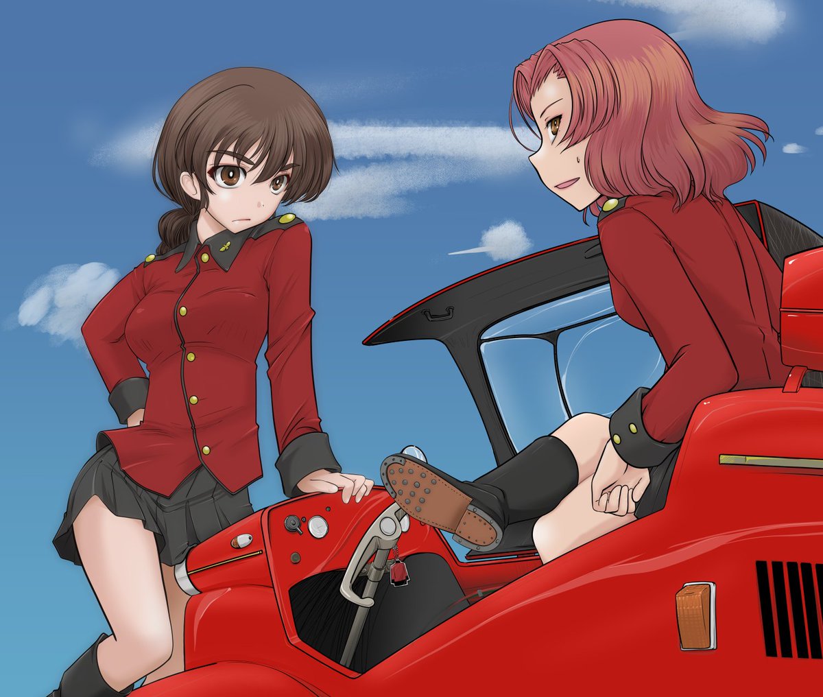 rukuriritea's tweet photo. 屋根付きのバイク借りてきてと頼んだらローズヒップさんがドイツ車借りてきて使えねーじゃん戦後車じゃんと詰めるルクリリさん https://t.co/BLAMBGSZrq