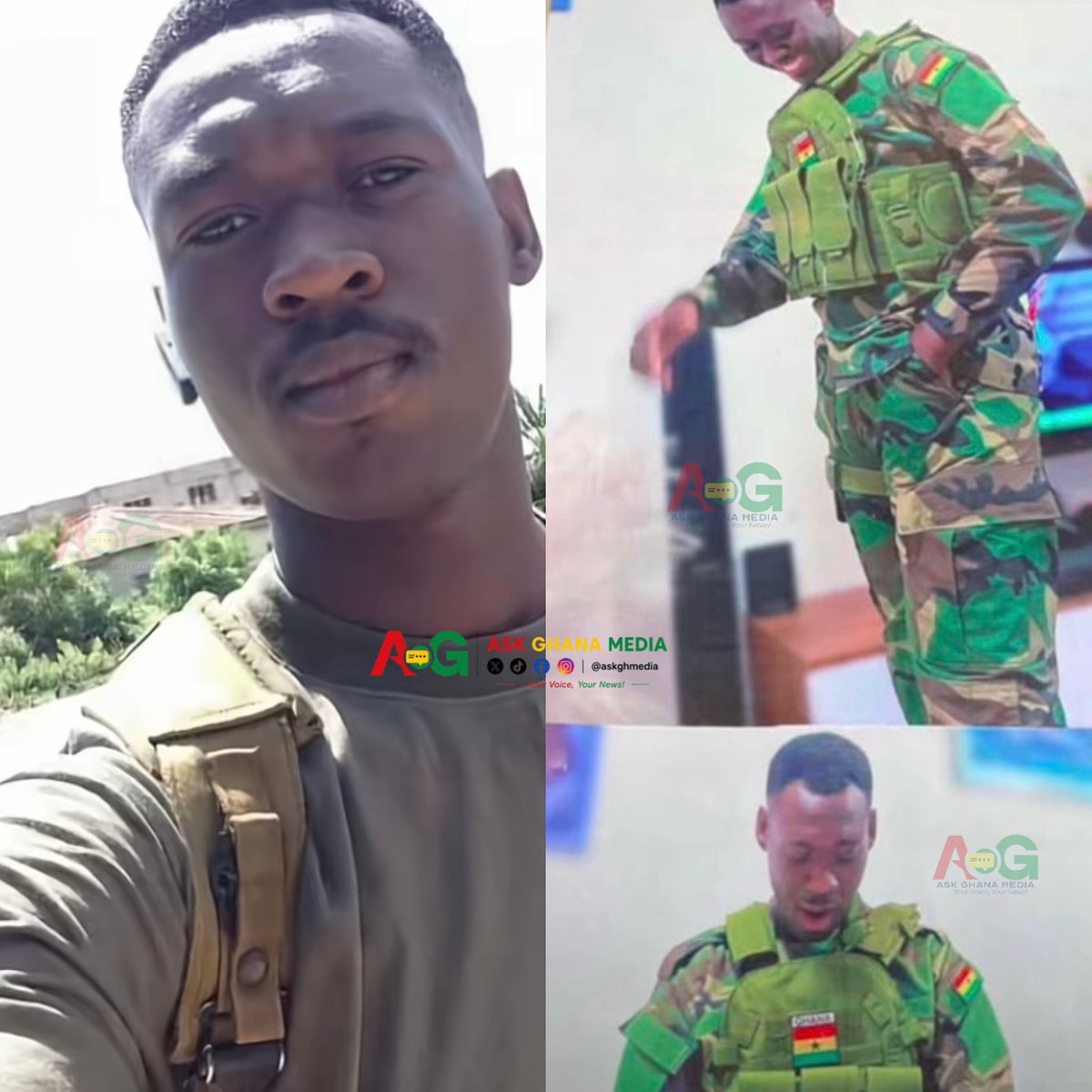 askghmedia's tweet photo. Philip Tefe, the alleged fake military man suspected of murdering Circle phone dealer Nana Yaw Kyere, popularly known as Terry or Dinero.

According to reports, Philip, a singer at a military church who allegedly poses as a soldier, was arrested after Terry’s tracked phone led police to his room, with subsequent revelations alleging that he killed and buried Terry in Teshie over a woman.