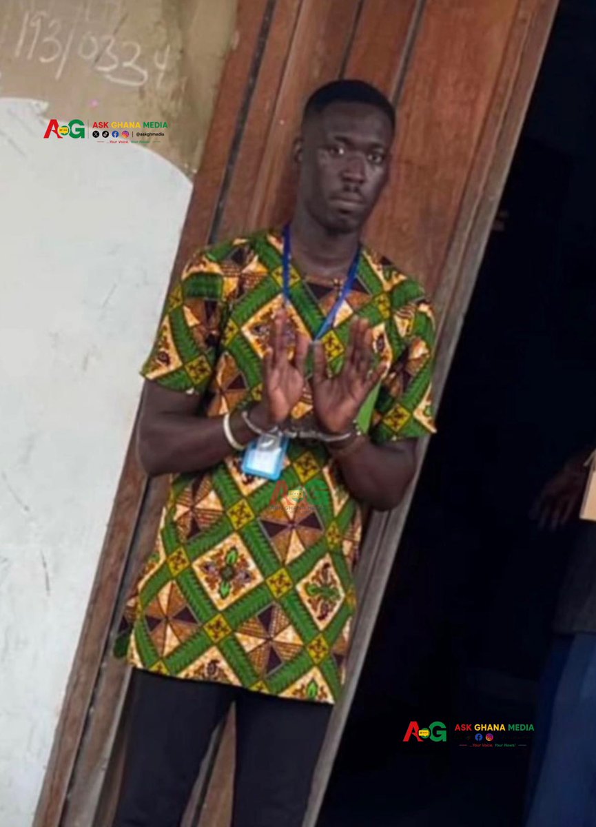 askghmedia's tweet photo. Philip Tefe, the alleged fake military man suspected of murdering Circle phone dealer Nana Yaw Kyere, popularly known as Terry or Dinero.

According to reports, Philip, a singer at a military church who allegedly poses as a soldier, was arrested after Terry’s tracked phone led police to his room, with subsequent revelations alleging that he killed and buried Terry in Teshie over a woman.