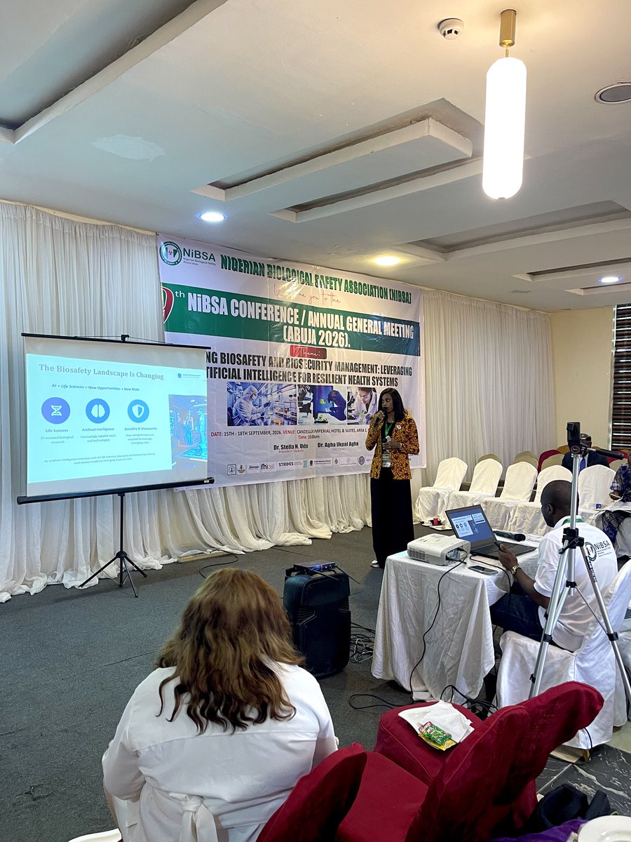 BioSafe_Network's tweet photo. From Awareness to Application at #NiBSA2026 🧬🌍

Biosafe contributed to the scientific programme with our presentation on AI-era biosafety capacity building, while our supported young people presented research, connected with experts and built professional networks.

#Biosafe https://t.co/gKE3LWHD6Z