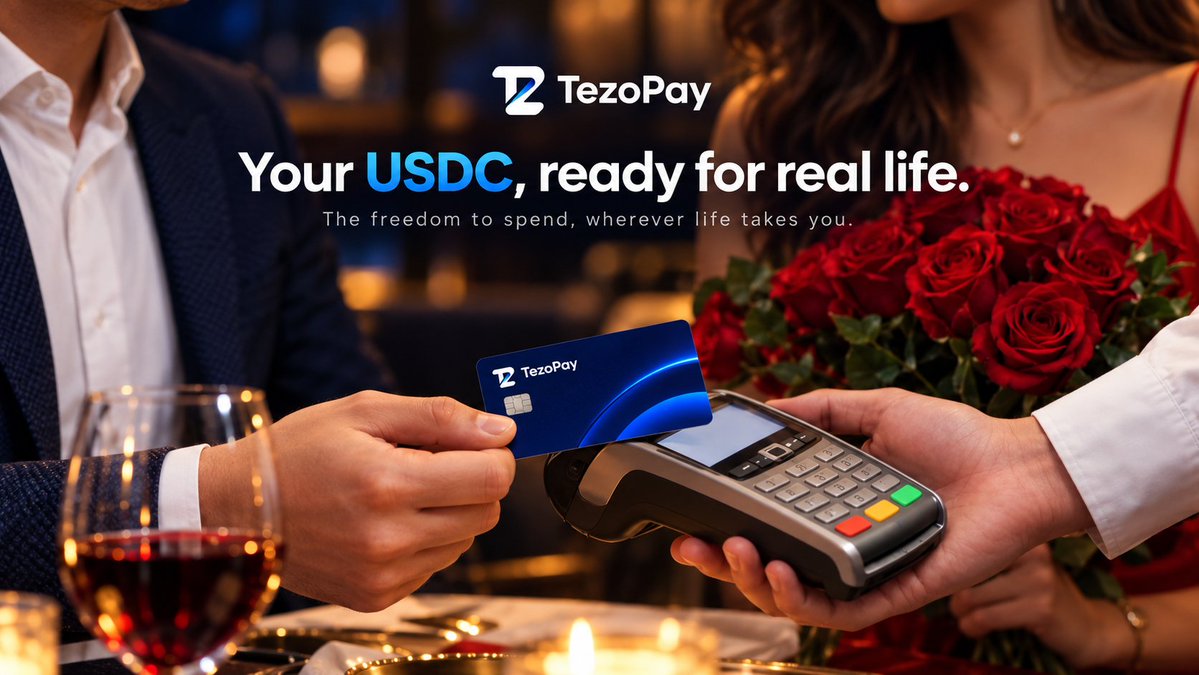 TezoPay's tweet photo. If you could use your USDC balance like a normal card tomorrow, what would you pay for first? https://t.co/YyfLnvaxpx