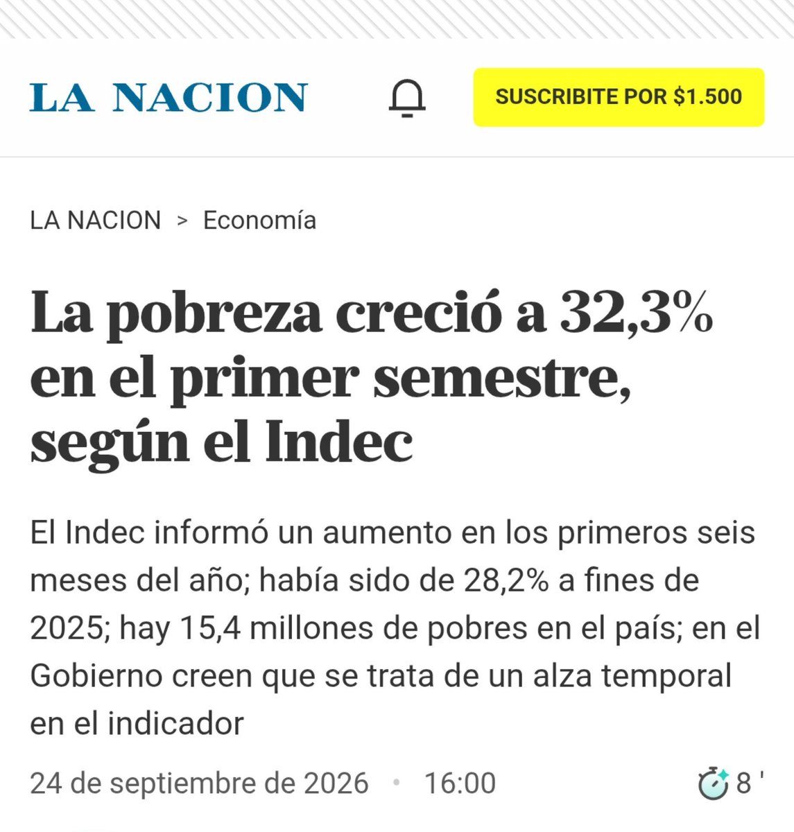 LLewylle's tweet photo. POBREZA E INDIGENCIA :

La pobreza alcanzó al 24,4% de los hogares y al 32,3% de las personas.

La indigencia llegó al 5,6% de los hogares y al 7,5% de las personas.

"La única verdad es la realidad ". decía Juan Domingo Perón.
Lamentablemente, el país que tenemos. https://t.co/db8nXFQXMT