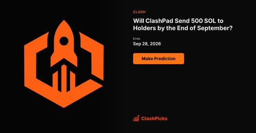 ClashPicks's tweet photo. 500 SOL OR BUST? 🚀

ClashPad launched Sept. 19 and has already sent 300+ SOL to holders. With 90% of transfer-fee SOL going to eligible holders, 500 SOL is now the line.

Will it get there before September ends?
https://t.co/y5hhomPyu2 https://t.co/DfKLm12fvh