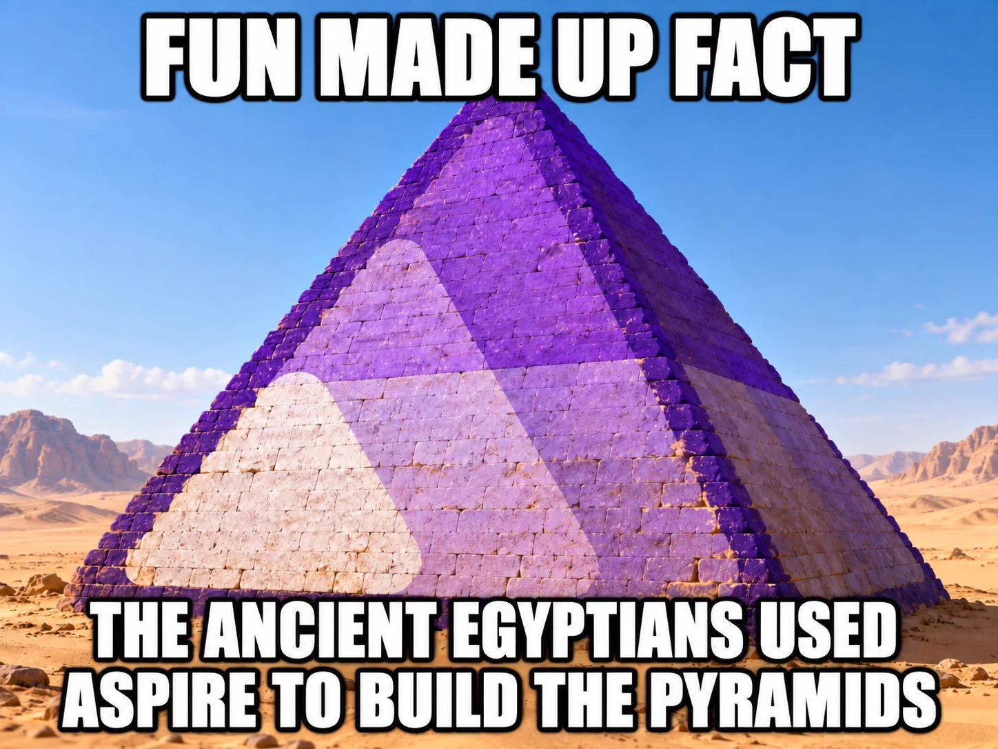 an egyptian pyramid painted with the aspire logo