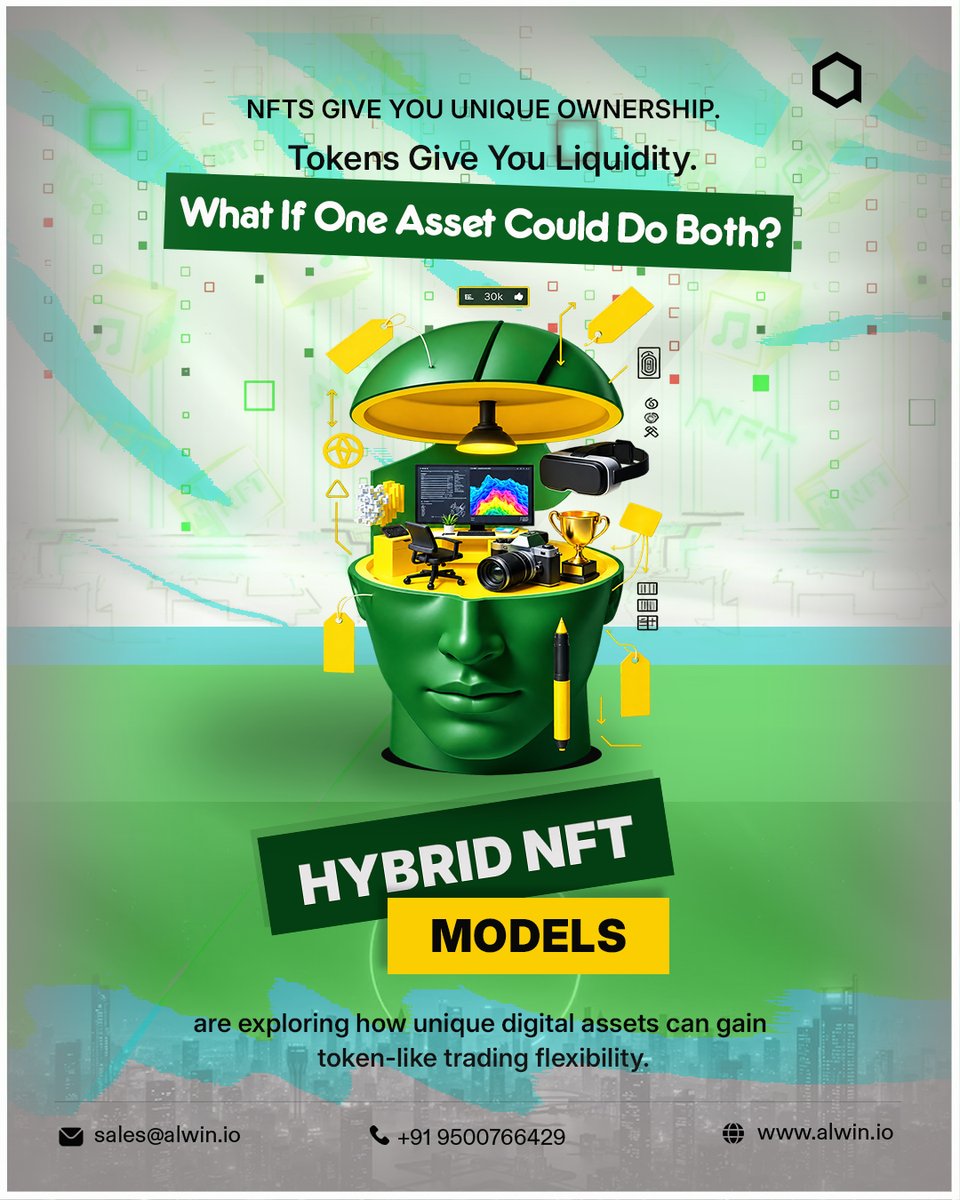 AlwinTechnology's tweet photo. What if your NFT didn't have to choose between uniqueness and liquidity?
The next generation of NFT infrastructure may be built around both-https://t.co/dRlrlDqL44
#NFT #NFTSolution #NFTTokenDevelopment
#NFTDevelopment #NFTMarketplace #NFTDevelopmentCompany
#HybridNFT https://t.co/OT9PGKGHup