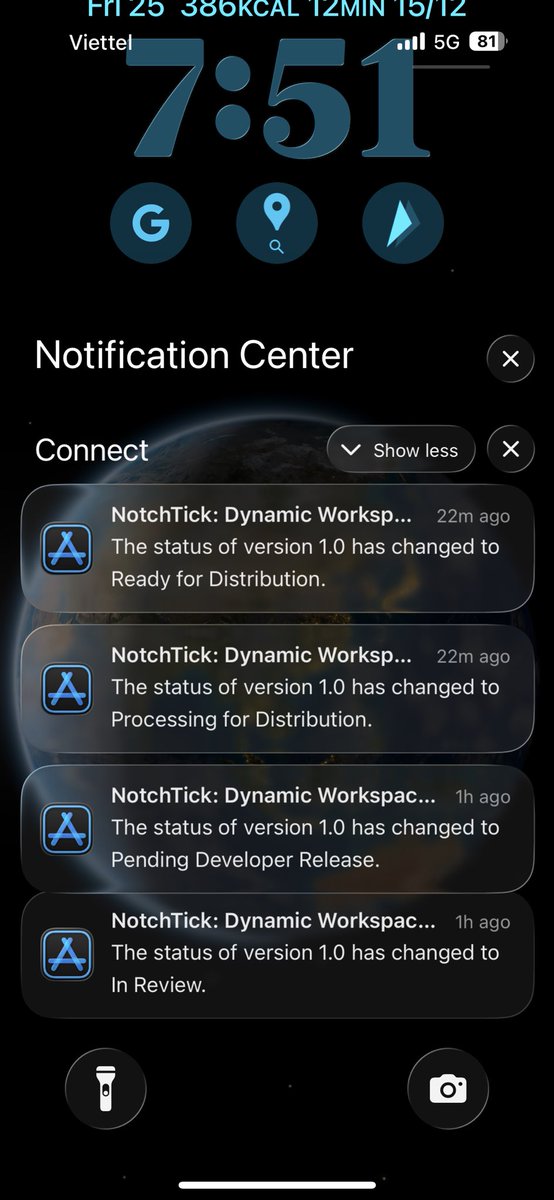 Atulkhatri0877's tweet photo. Two apps launched in one week. I keep looking at this notification to make sure it’s real.

I build apps around my full-time job, so seeing NotchTick go live today feels especially personal. There were plenty of late nights and small fixes behind that little “Ready for Distribution.”

This has been my most productive week yet. And honestly, I’m just really happy.
