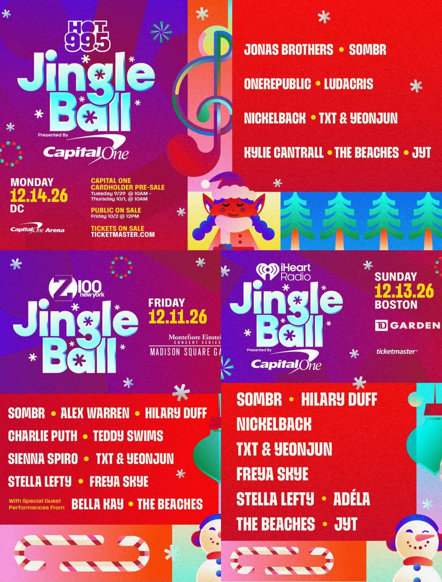 TXTCHART_KR's tweet photo. TOMORROW X TOGETHER and YEONJUN to join the line-up for the Jingle Ball on December 11 &amp; 13-14, 2026.

Z100; HOT99.5; iHeart Radio

@TXT_members @TXT_bighit https://t.co/7cYIUUFrgK