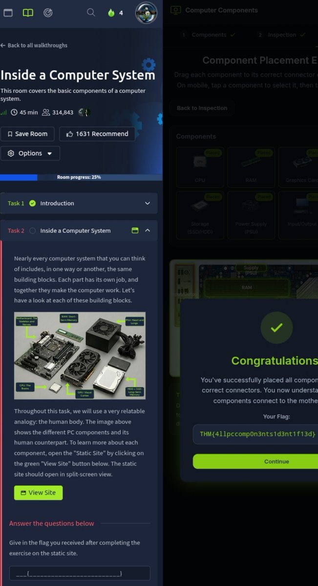 RaifuMutmohinat's tweet photo. Day 5/60
~ Gained Knowledge on the Inside of a Computer System using TryHackMe.
@the_cyberforge #60DaysofCyberForge https://t.co/rlNxqawzpD