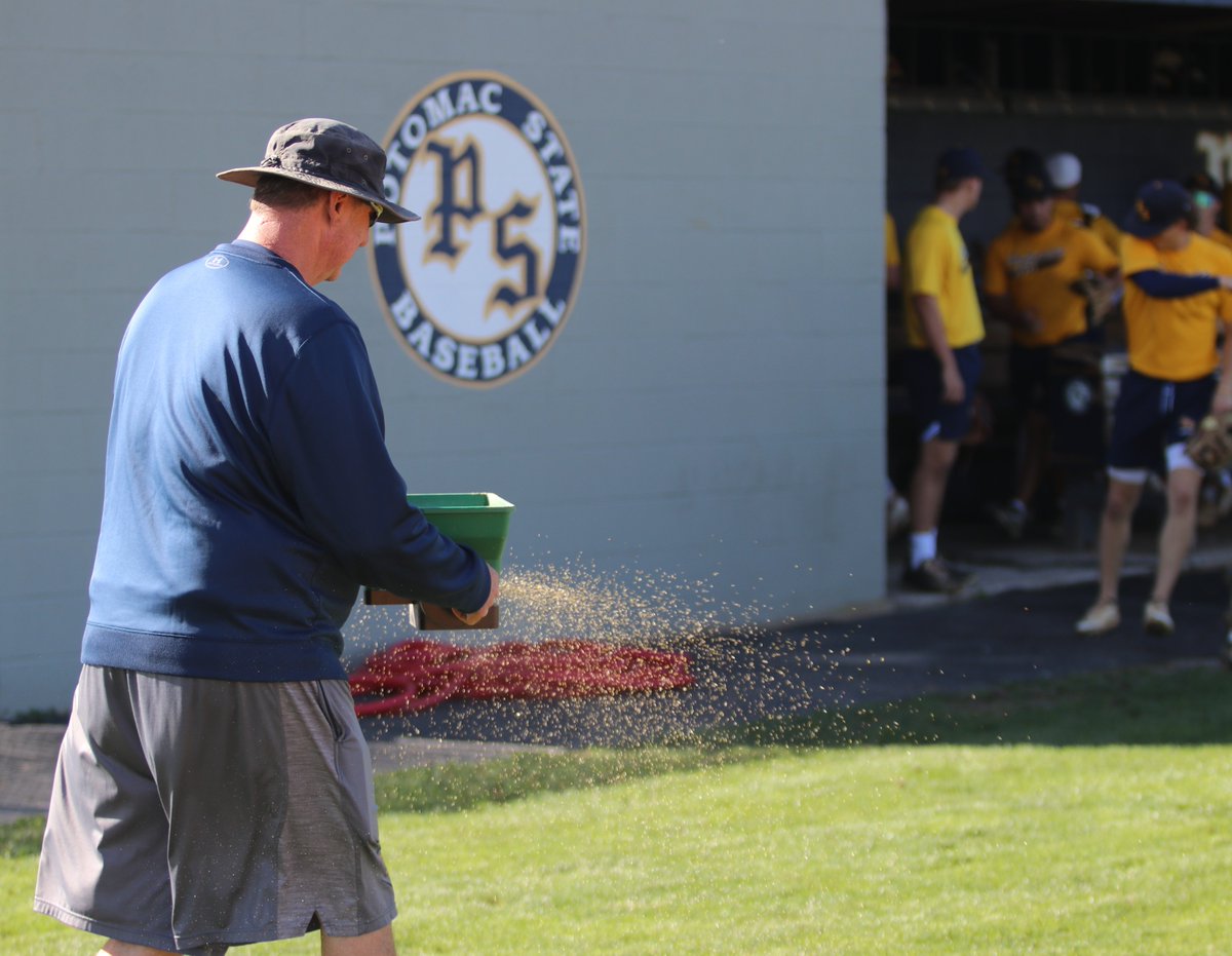 PotomacStateBB's tweet photo. The Almanac and Coach Little @DougLittle1 say it's  time to start overseeding. 
“Is The Almanac and Coach Little always right?”

 “Always.”
#CatamountCulture 
@PotomacStateBB https://t.co/kCjerwF6Aa
