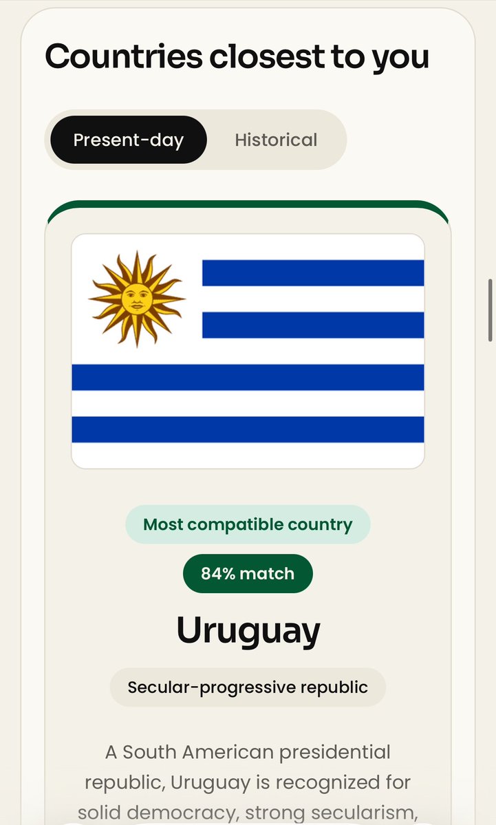 itsr0dri's tweet photo. para sorpresa de nadie, me reí en voz alta cuando salió que mi match actual más cercano es mi propio país, checks out i guess https://t.co/N6ybPdWZ3u