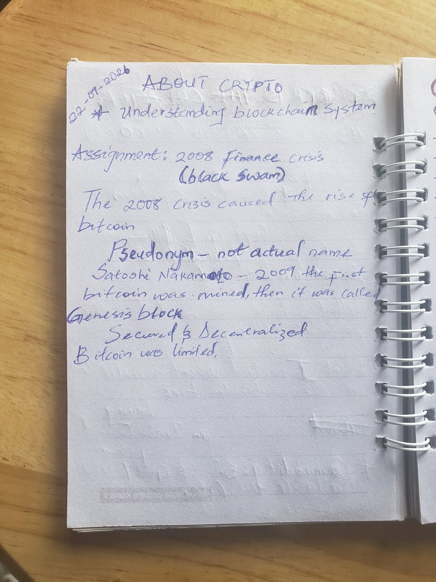 Okayzkdn's tweet photo. Marking my attendance for class 2 today, after listening to the class again. 
In anticipation of class 3 at 9 p.m.  
Don't miss it, be there!
#CryptoWithShola https://t.co/JCZ8PmIhOk