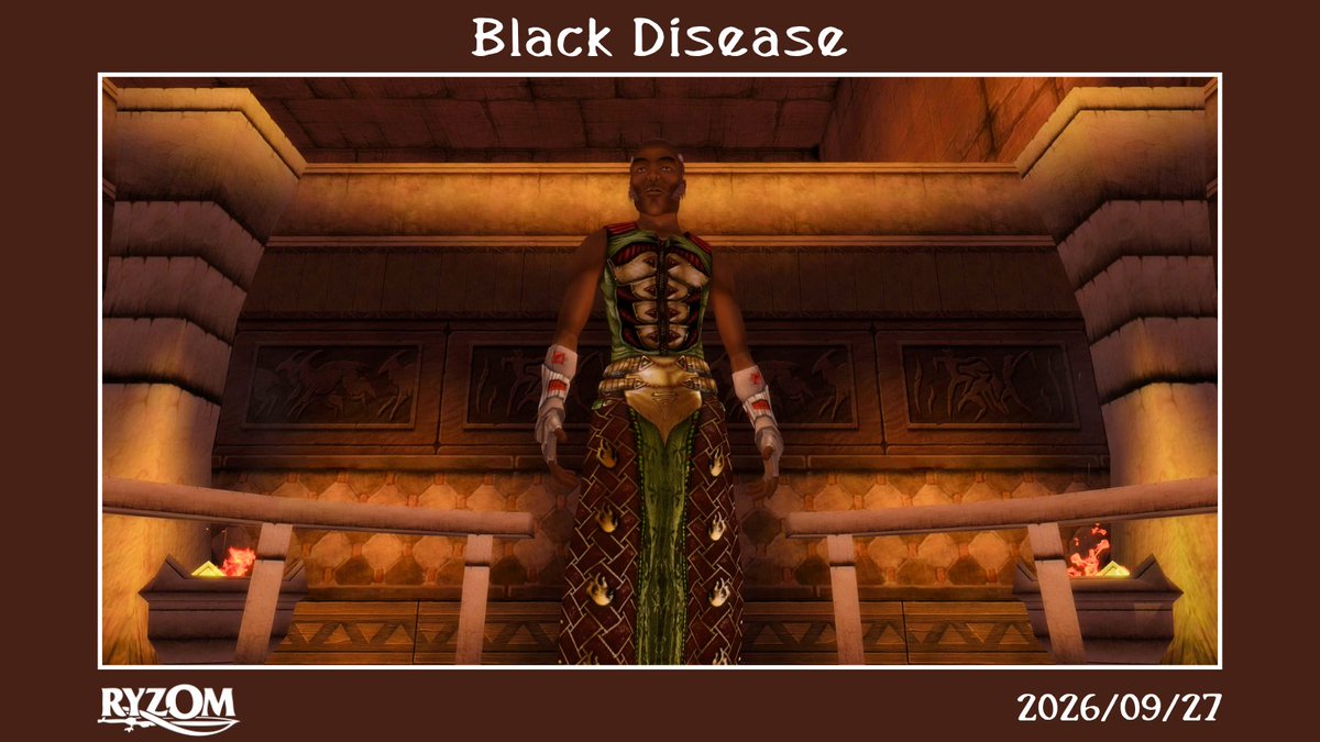 Ryzom's tweet photo. [Event] Black Disease

Synopsis: After numerous unsuccessful attempts, Daeronn Cegrips may have found a way in identifying the moulds present on the Black Dart, with the goal of fighting the Kitins.

Meeting place: Academy, Pyr, Burning Desert.

Homins concerned: For all.

#ryzom https://t.co/GW4jddFMFm