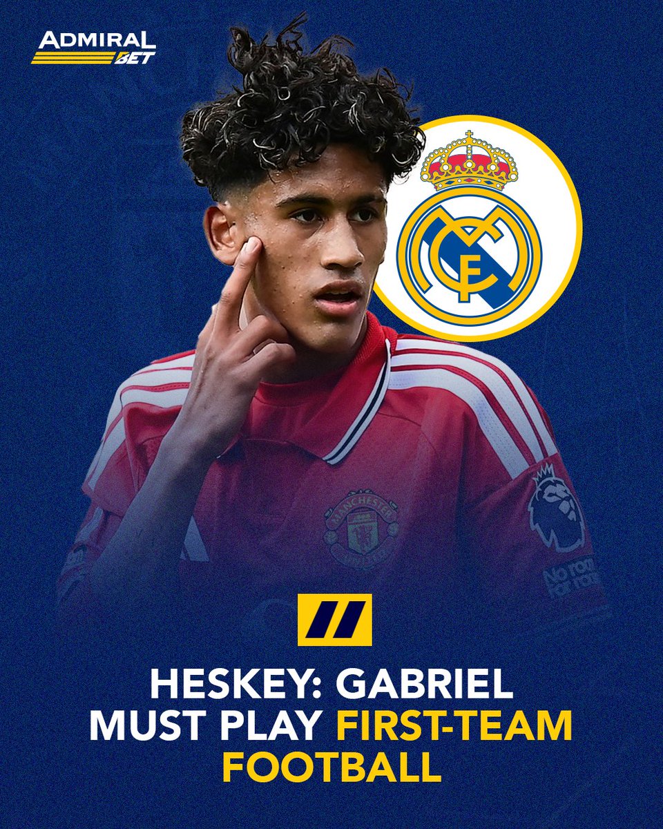 AdmiralUganda's tweet photo. "You’ve got to be playing first-team football." 🗣️
Heskey with a reality check for United's JJ Gabriel as European giants circle ahead of his 16th birthday. He warns that prestige means nothing without guaranteed senior minutes.

#MUFC 
#JJGabriel 
#RealMadrid 
#SNME
#GameDay https://t.co/2Vfbbkkgmu