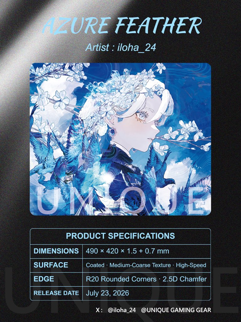Murph016Z's tweet photo. SAKURA Uncoated / short-TTK / May 20  
AZURE FEATHER Coated / tracking / Jul 23  
MOON FALL Coated or uncoated / Oct 10  
SP BLACK Artist-signed / Collector Access Only

Art: @iloha_24 / @Art_Mont_Blanc https://t.co/JCz4ZNgbId