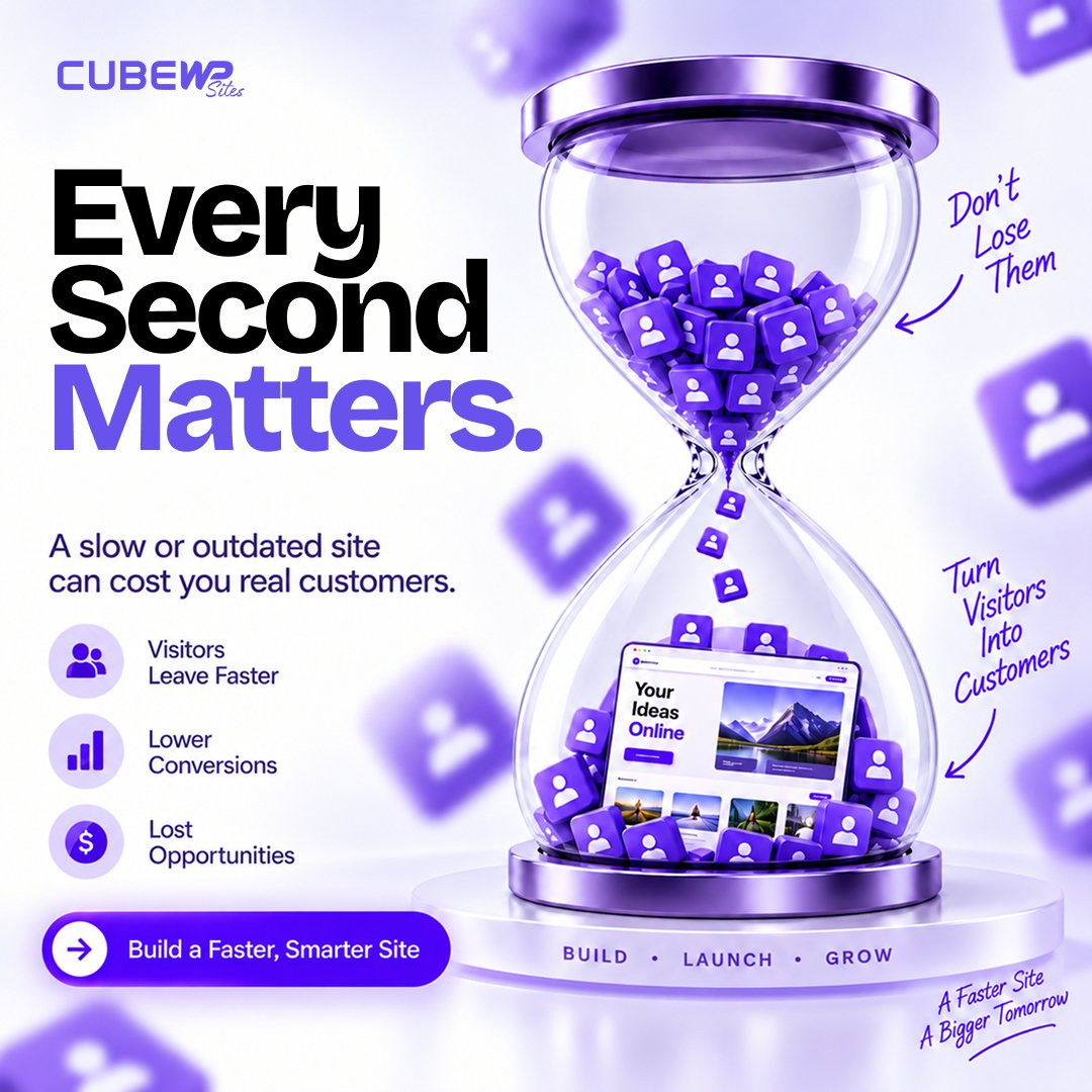 cube_wp's tweet photo. Every second matters.
A slow site costs you customers. Build faster, smarter with CubeWP. ⏳
👉 https://t.co/P3fBuiBmYg

#CubeWP #WordPress #WordCampUSA #SaaS #NoCode #wcus https://t.co/fJsDHbkB60