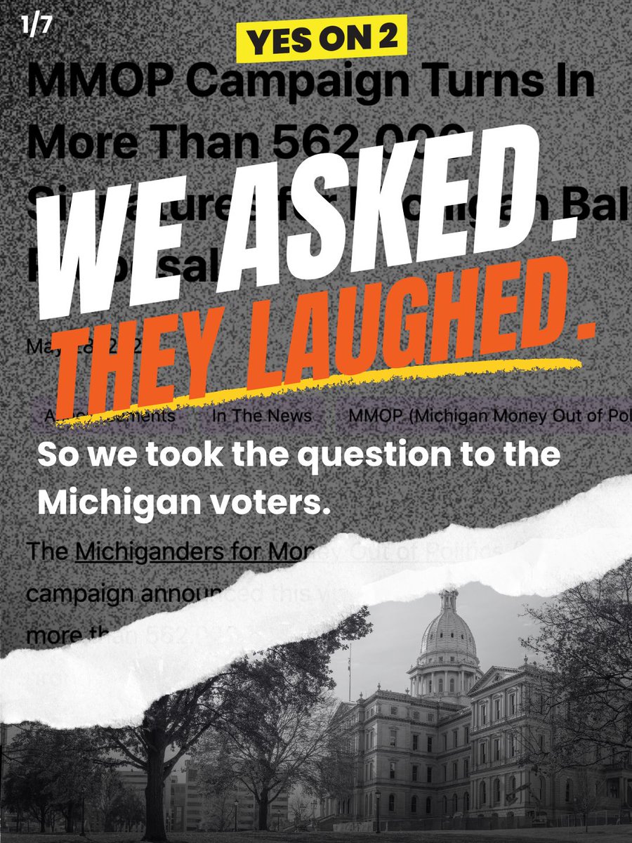 MichiganMOP's tweet photo. The bills stalled. So more than 560,000 signatures put Proposal 2 on the ballot. Now the power to get money out of politics is in our hands. Swipe to see what #Proposal2 would change. Read the proposal. Know your power. Vote YES on Proposal 2. #MMOP #YesOn2 #MoneyOutOfPolitics https://t.co/620H6Fu3rW