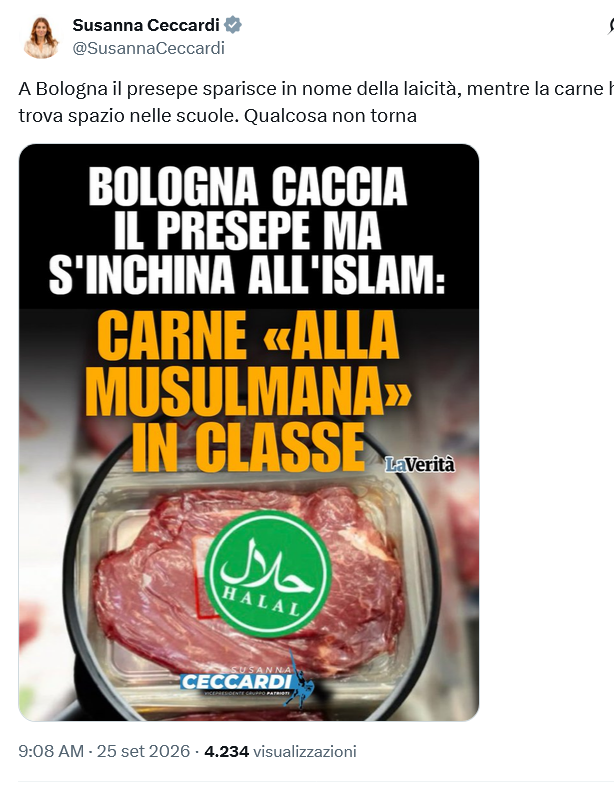 rofuba's tweet photo. Ceccardi mi ha bloccata, un onore che tocca a molti, mi sa: i commenti sono quasi tutti a suo favore 😣
Qualcuno può dirle che il suo sembra fake di 2 fette di salame, invece in un comune di dx ai bimbi non in regola con i pagamenti negano il sugo sulla pasta (parola di sindaco) https://t.co/Z17kM67WOz
