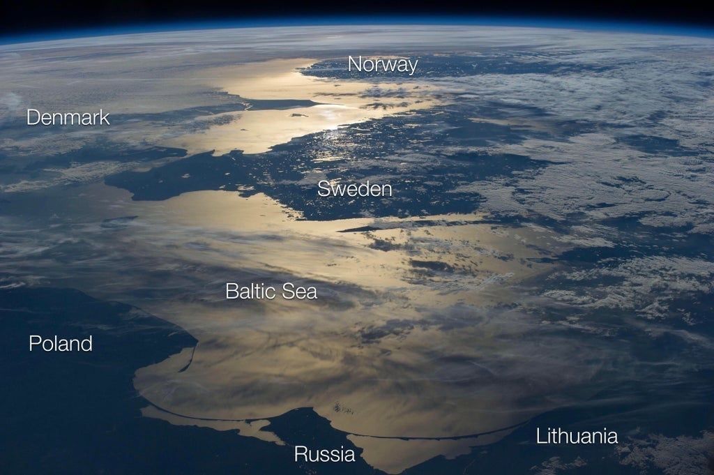 simongerman600's tweet photo. Beautiful view of the Baltic Sea from the international space station. Source: https://t.co/wbJ6BfYJH6 https://t.co/jmcCnvipgd