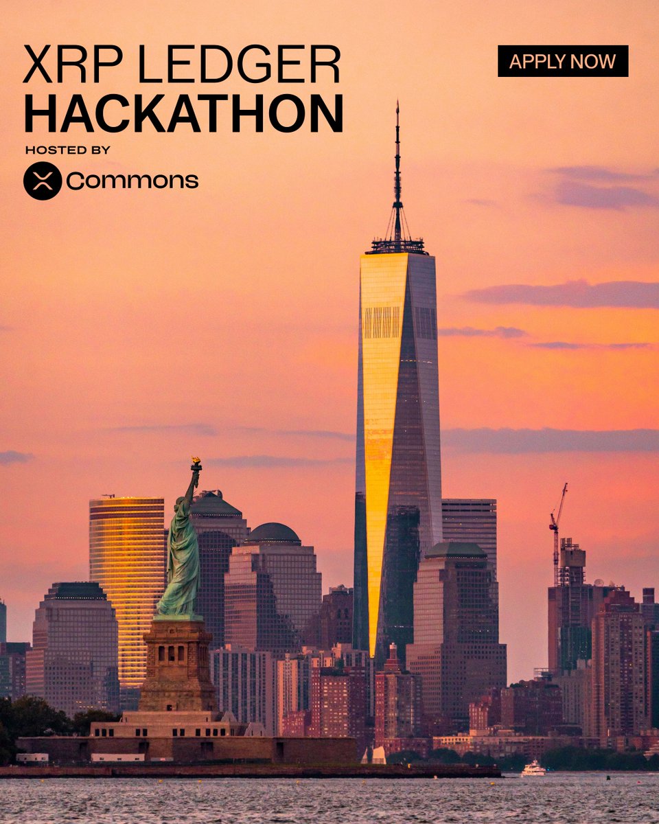 xrpl_commons's tweet photo. One month out. Your October 24–25 weekend plans just got an upgrade 🗽
The AI & Fintech XRPL Hackathon is coming to NYC. 

Build agentic commerce, lending & borrowing apps, and new financial tools, or go deep on core protocol in C++.

$40K+ in prizes, with mentors from @Mastercard , @awscloud , @RippleXDev , @XRPLF , @t54ai , @soil_farm  & @evernorthxrp .

All profiles are welcome. 
Get your application in before selection closes.
Apply today 👇 https://t.co/ELiJ8GSI7v