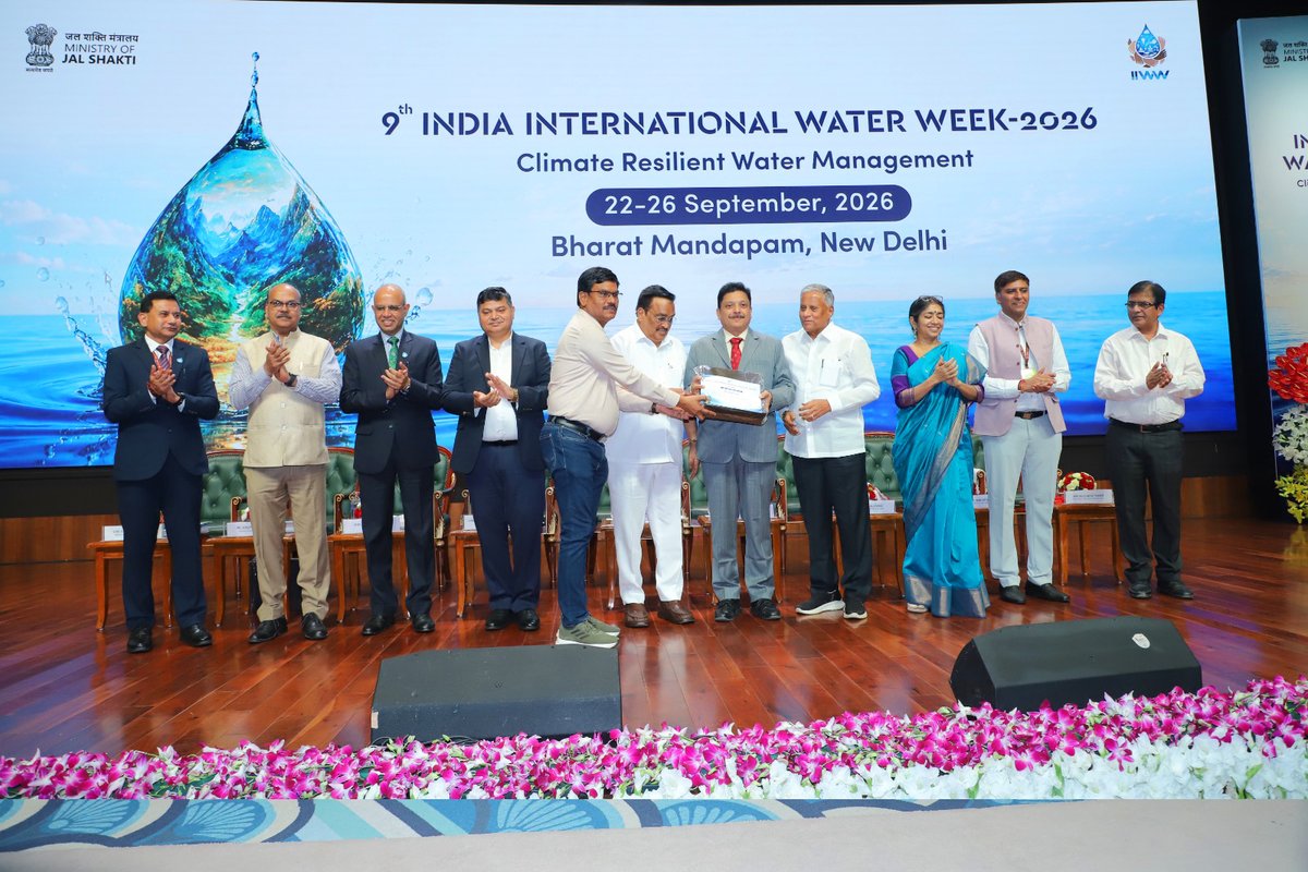 OdishaWater's tweet photo. A Proud Moment for Odisha!
Odisha has been honoured with the Best Pavilion Award under the States Category at the India International Water Week (IIWW) 2026,recognising the State’s achievements, initiatives and innovative practices in the field of water resources management.(1/2) https://t.co/pE2XQrFNBr