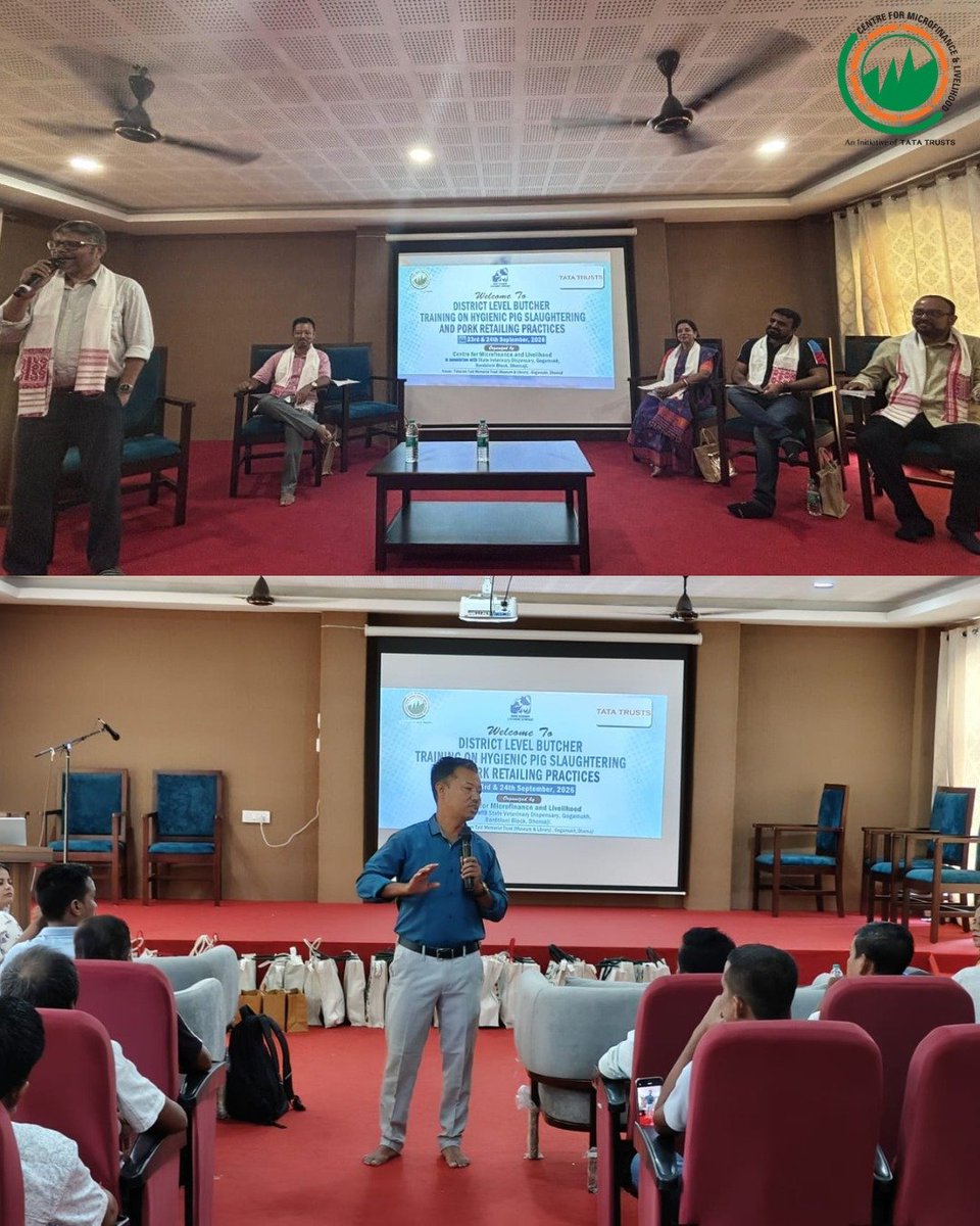 CML_NE's tweet photo. CML &amp; SVD Gogamukh trained local butchers in Hygienic Pig Slaughtering &amp; Pork Retailing over 2 days in Gogamukh, Dhemaji — covering safe slaughtering, biosecurity &amp; ASF prevention, PPE use &amp; meat safety norms. Certificates awarded to all participants. 🐖

#ASF #CML #ILRI #ICAR https://t.co/88eQAUhrVG