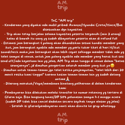 AMTrip24's tweet photo. OUR T&amp;C

#opentripkonser #opentripkonserbekasi #opentripmurah #opentripkonserkpop https://t.co/iYQmaoe6Oo