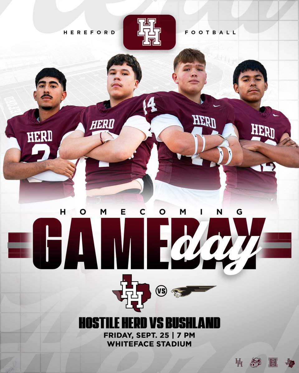 HISD_Sports's tweet photo. Homecoming under the lights.
๐ฎ HERD GAMEDAY | HOMECOMING
๐ Bushland
๐ Whiteface Stadium
๐๏ธ Coverage | 6:30 PM
๐ Kickoff | 7 PM
๐บ WATCH + ๐ป LISTEN
๐ https://t.co/PKp8v0hY7b
@hisd_sports | @tmobile | #FN5GL | #Entry | #GoHerd | #HerdONE https://t.co/nQbj849olT