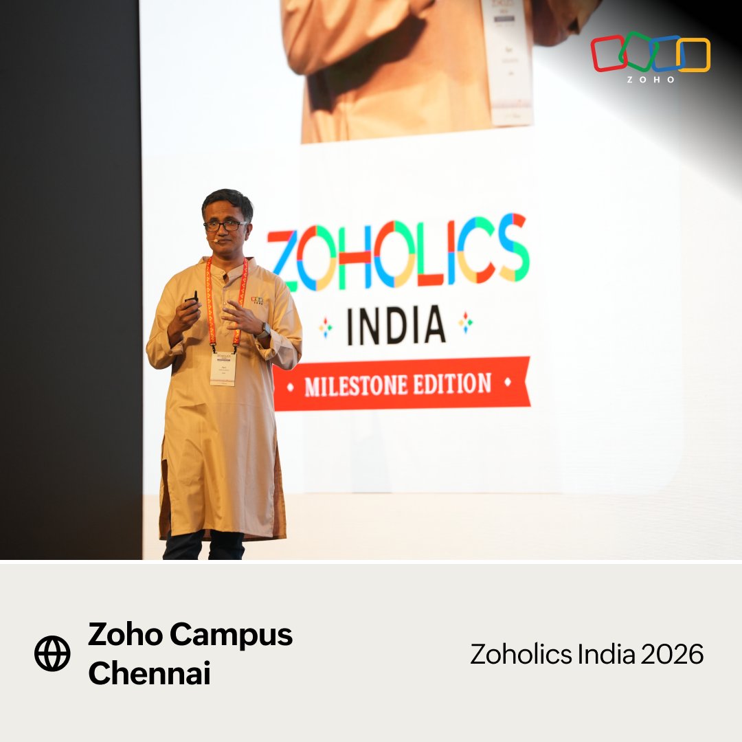 ZohoBooks's tweet photo. A milestone edition of Zoholics India! 

For the first time, we had the opportunity to host @Zoholics India at the Zoho Chennai campus and what a memorable experience it was.

It was great bringing our customers, partners, and the Zoho community together under one roof. From conversations around Zoho Books to discussions on the evolving needs of businesses, every interaction gave us something to take back.

Thank you to everyone who joined us, shared your experiences, asked questions, and made this edition special.

Here’s to more conversations, collaborations, and milestones together!

#ZoholicsIndia2026 #ZohoBooks #ZohoFinance #financeandoperations @ZohoERP @ZohoPayroll @ZohoInventory @ZohoExpense @ZohoPayments @ZohoInvoice @ZohoBilling @ZohoCommerce