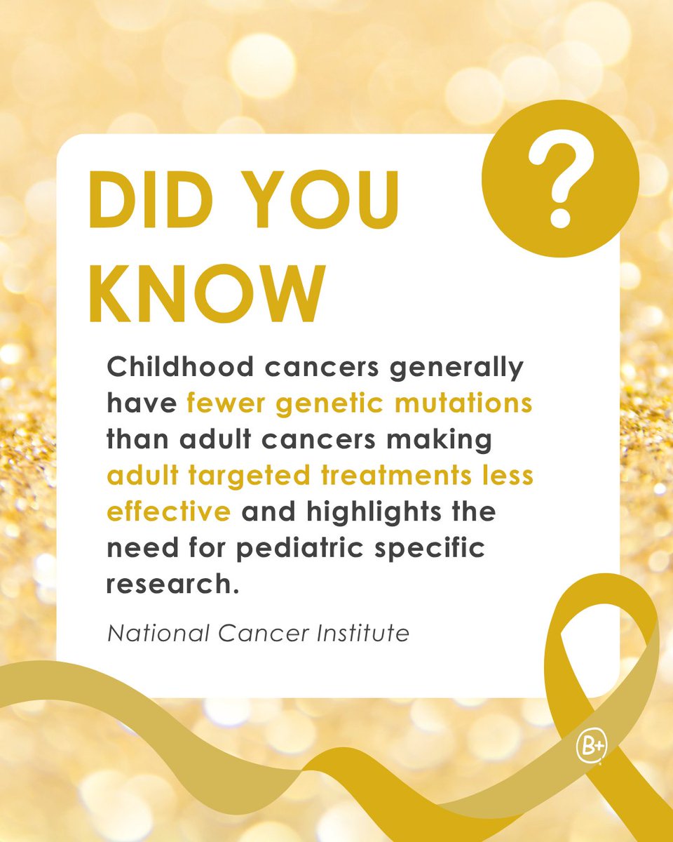BePositiveFdn's tweet photo. This September, join us in reminding the world that kids get cancer too in honor of #ChildhoodCancerAwarenessMonth! Children deserve treatments designed for their unique cancers and growing bodies to give them the best chance at growing up! 

#FactFriday #CCAM #HOPEtember https://t.co/gE6qDfOdKB