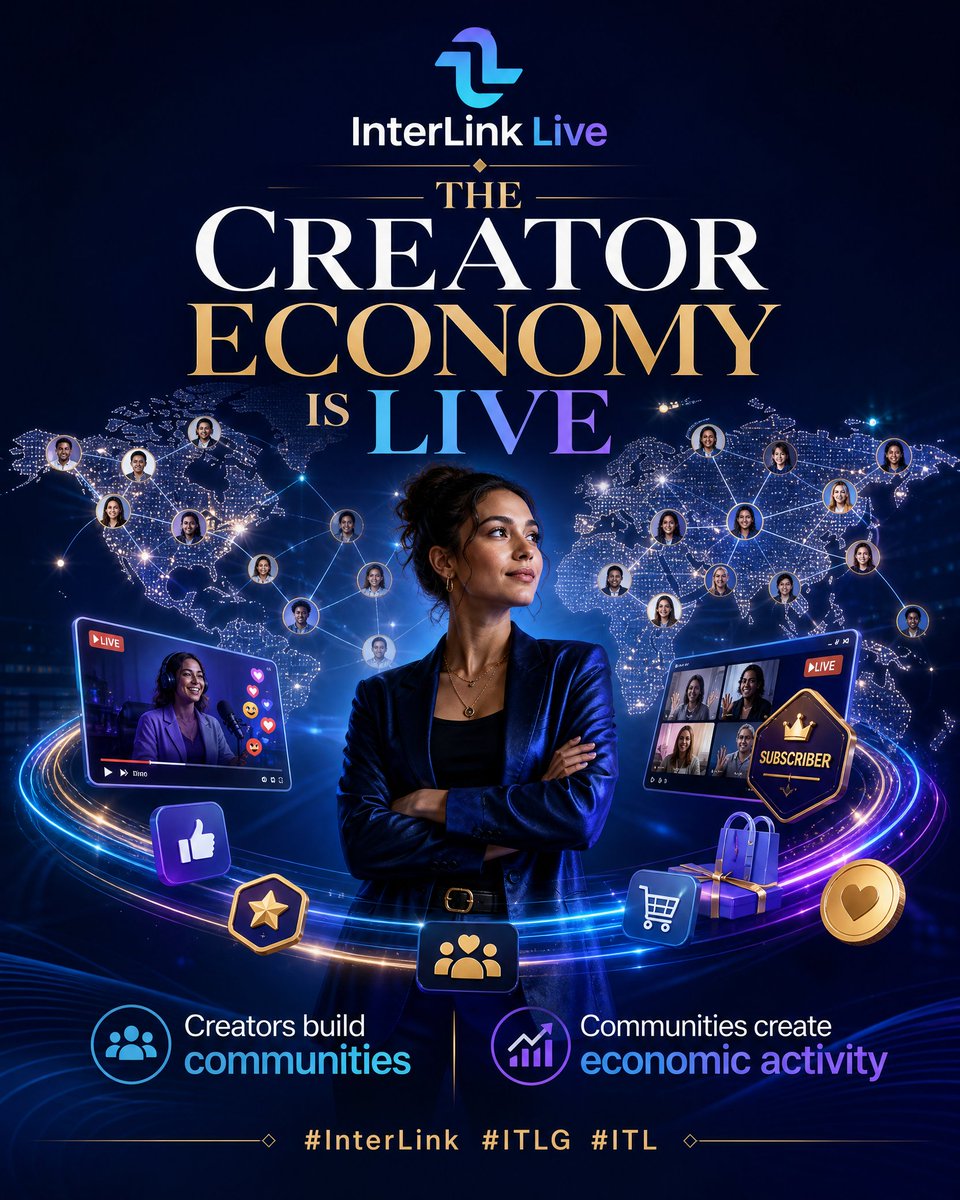 UzuKhali's tweet photo. The Creator Economy Is Live
Description: Creators build communities, and communities create economic activity. InterLink Live brings both together in a global digital ecosystem.
Hashtags: #InterLink #ITLG #ITL https://t.co/2RDq4k8tqE