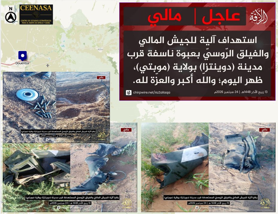 CEENASA396971's tweet photo. 🇲🇱 #Info #MALI #Urgent 🇲🇱

On 24 September, #JNIM claimed to have targeted a vehicle of the Malian army and Russian forces with an IED near the town of #Douentza, in the #Mopti region. https://t.co/ne72xj7iN0